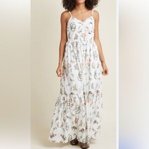 Modcloth White Floral Maxi Dress